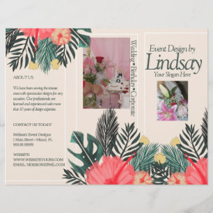Evenemangsplanerare Dekoratör Prissättning Blommig Reklamblad
