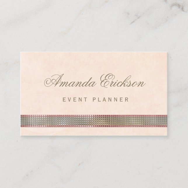 Evenemangsplanerare med glitterrosa ton visitkort (Framsida)