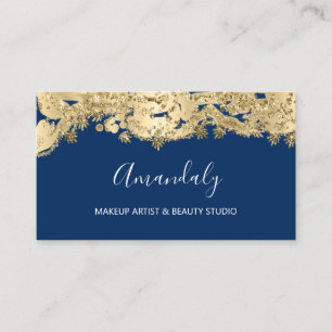 Evenemangsplaneraren guld Glitter Stylist Blue Nav Visitkort