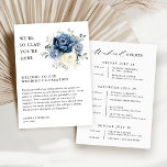 Evenemangsprogrammet Dusty Blue Ivory Blommigt Hel Inbjudningar<br><div class="desc">Evenemangsprogrammet Dusty blue blommigt bröllop helg / tidslinje med elegant bouquet av marinblått,  royal blått,  vitt,  guld,  champagne elfenben,   färg ro,  ranunculus blomknoppar och sage grönt eucalyptus löv och elegant vattenfärgsbuquet. Kontakta mig om du behöver hjälp med anpassning eller om du behöver någon annan produkt med den här designen.</div>