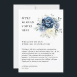 Evenemangsprogrammet Dusty Blue Ivory Blommigt Hel Inbjudningar<br><div class="desc">Evenemangsprogrammet Dusty blue blommigt bröllop helg / tidslinje med elegant bouquet av marinblått,  royal blått,  vitt,  guld,  champagne elfenben,   färg ro,  ranunculus blomknoppar och sage grönt eucalyptus löv och elegant vattenfärgsbuquet. Kontakta mig om du behöver hjälp med anpassning eller om du behöver någon annan produkt med den här designen.</div>