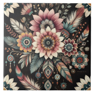 Evening Boho Blooms Kakelplatta