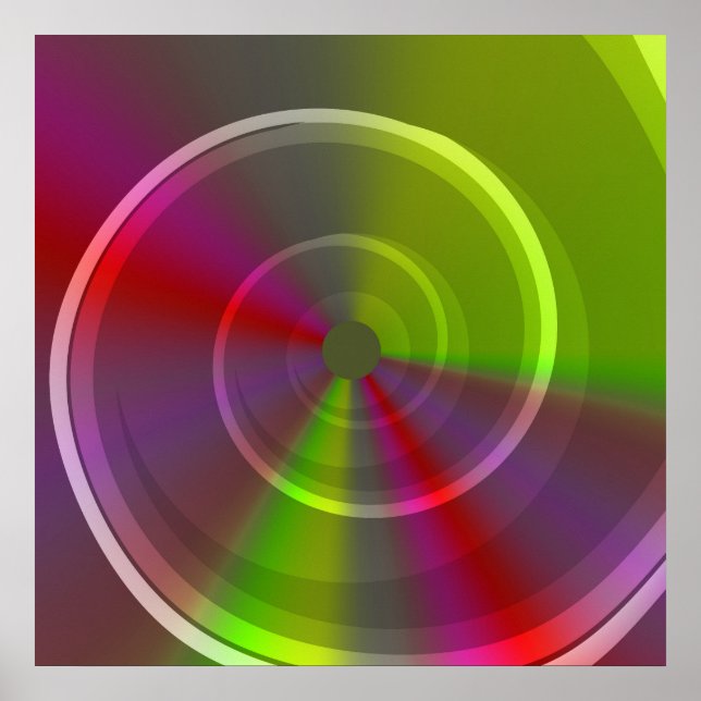 Evening Dawn Psychedelic Hypnotic Swirl Poster (Framsidan)