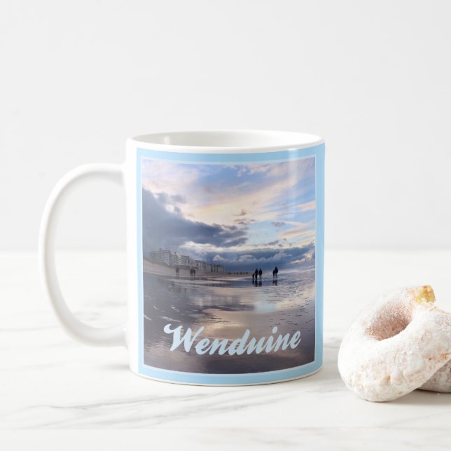 Evening Himlar Wenduine Beach, Belgien Kaffemugg (Med munk)