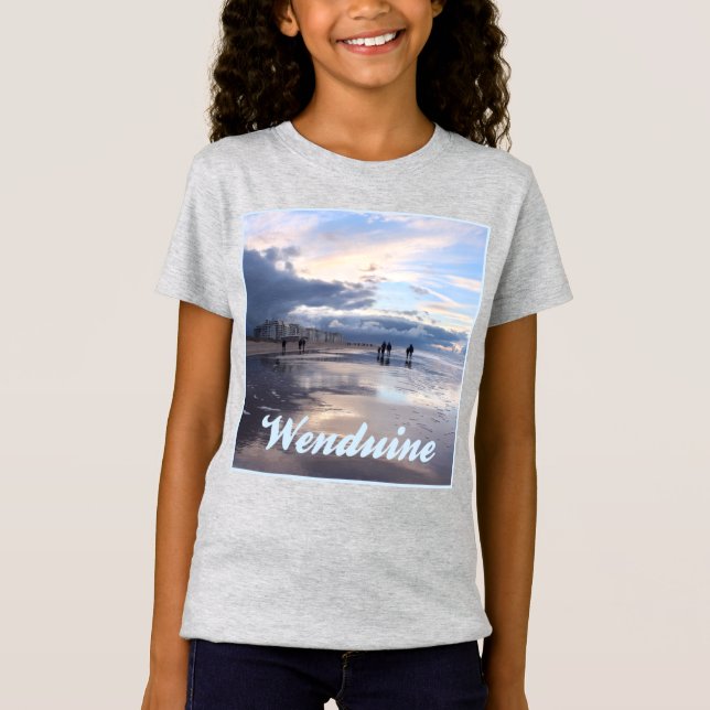 Evening Himlar Wenduine Beach, Belgien T Shirt (Framsida)