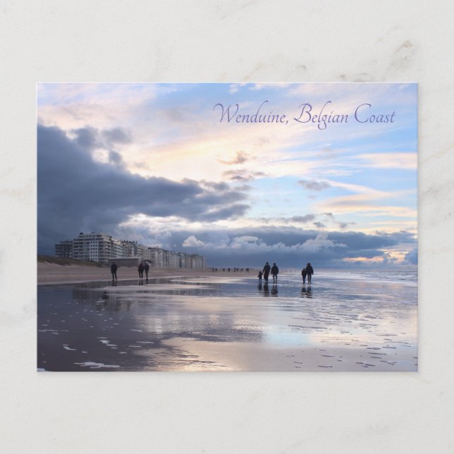 Evening Himlar Wenduine Beach, Belgien Vykort (Framsida)