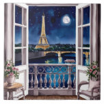 Evening in Paris Ceramic Tile Kakelplatta<br><div class="desc">This ceramic tile is shown with a lovely evening in Paris watercolor print.
Large size shown.




Licensed Image</div>