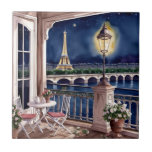 Evening in Paris Ceramic Tile Kakelplatta<br><div class="desc">This ceramic tile is shown with a lovely evening in Paris watercolor print.
Small size shown.




Licensed Image</div>