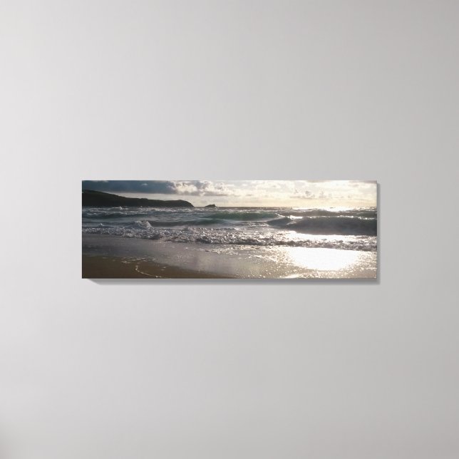 Evening Light Fistral Beach Newquay Cornwall UK Canvastryck (Framsida)