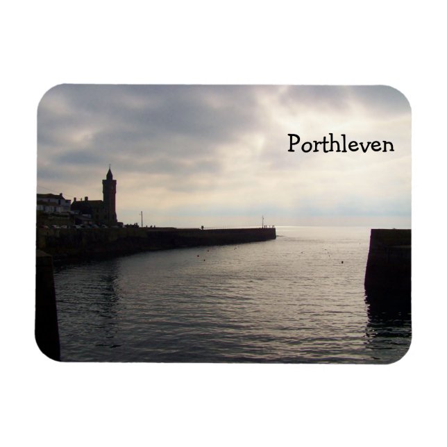 Evening Light Porthleven Cornwall England Magnet (Horisontell)