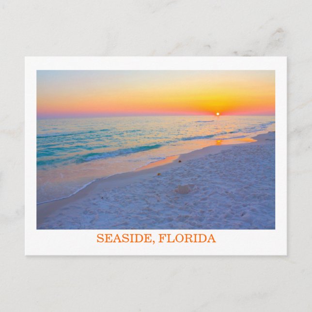 Evening Sunset on Beach in Florida vycard Vykort (Framsida)