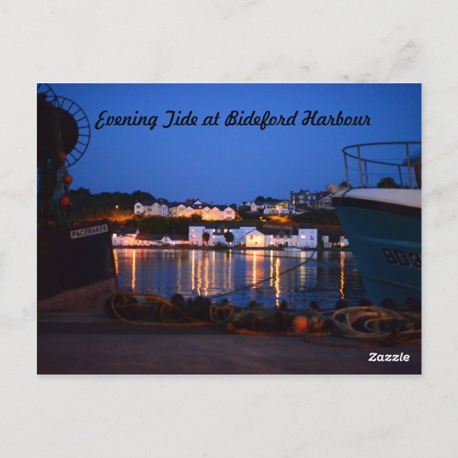 Evening Tide vid Bideford Harbor Vykort (Baksida)