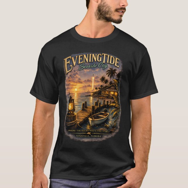 Eveningtide Seaside Cay â€“ Space Coast Solnedgång T Shirt (Framsida)
