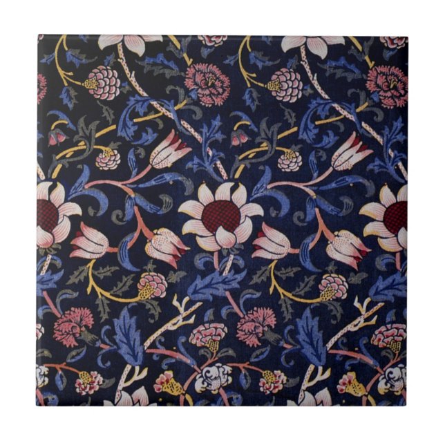 Evenlode, berömdt William Morris-mönster, Kakelplatta (Framsidan)