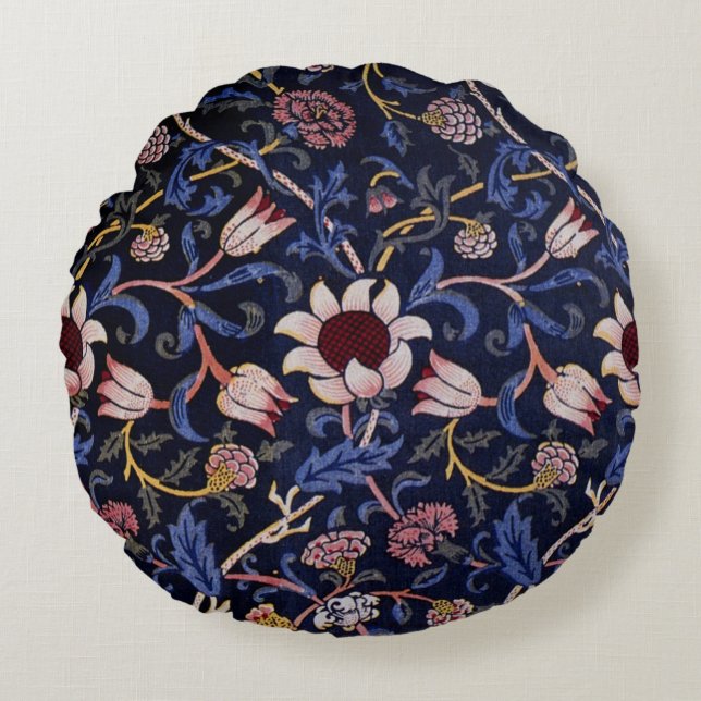 Evenlode, berömdt William Morris-mönster, Rund Kudde (Framsidan)