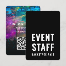 Event Backstage Pass QR-kod ID-märke 3,5" x 5" Inbjudningar