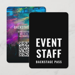 Event Backstage Pass QR-kod ID-märke 3,5" x 5" Inbjudningar