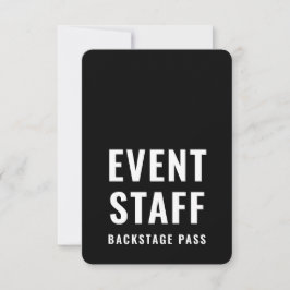 Event Backstage Pass QR-kod ID-märke 3,5" x 5" Inbjudningar