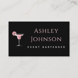 Event Bartender Glamous Cocktail Drink Black Visitkort