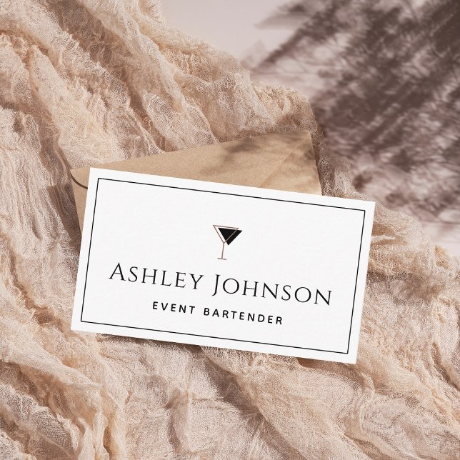 Event Bartender Mixolog Sommelier Classic White Visitkort (Skapare uppladdad)