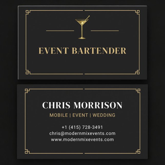 Event Bartender Professional Visitkort (Skapare uppladdad)