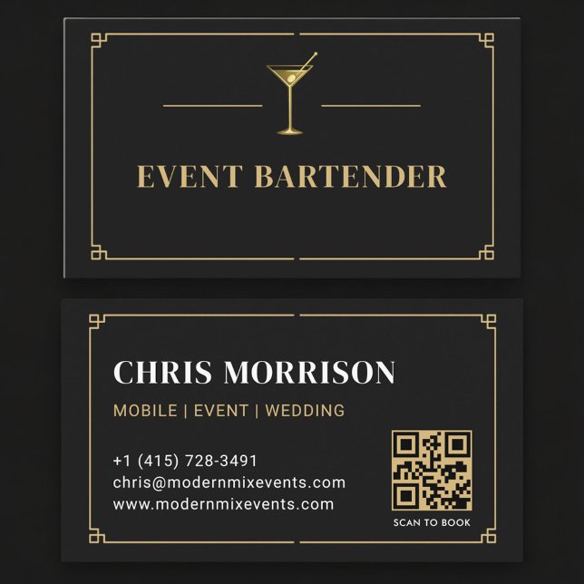 Event Bartender QR Code Professional Visitkort (Skapare uppladdad)