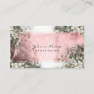 Event Blommigt Mint Grönt Rosa ros White Guld Visitkort