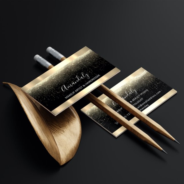 Event Bröllopsfixaren Makeup Artist Black Guld VIP Visitkort (Skapare uppladdad)