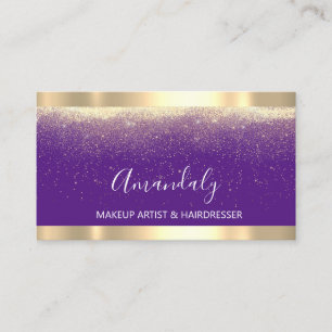 Event Bröllopsfixaren Makeup Artist Lila Guld Visitkort