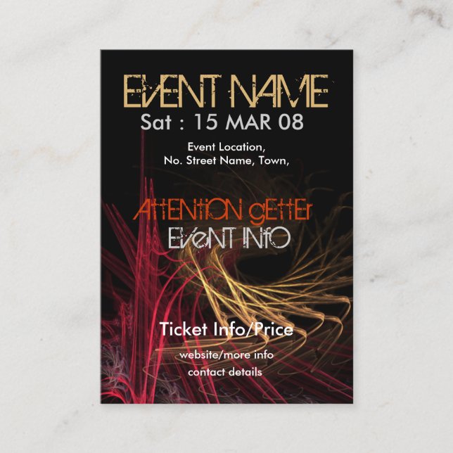 EVENT PARTY miniFLYER #003 Visitkort (Framsida)