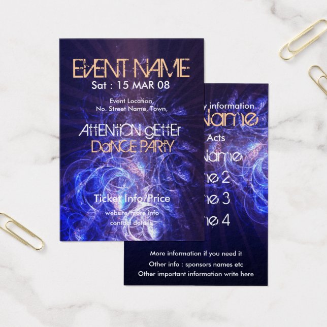 EVENT PARTY miniFLYER #005 Visitkort (Kontor)