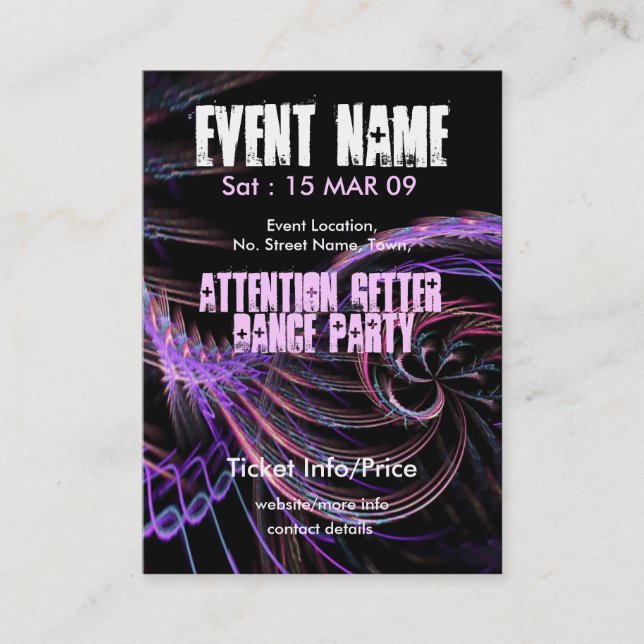 EVENT PARTY miniFLYER #007 Visitkort (Framsida)