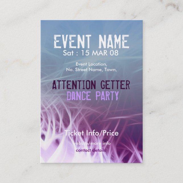 EVENT PARTY miniFLYER #08 Visitkort (Framsida)