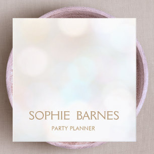 Event Party Planner Subtle Iridescent Bokeh Fyrkantigt Visitkort