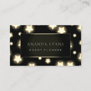 Event Planner Black Ram Stars Guld Spark Sepia Visitkort