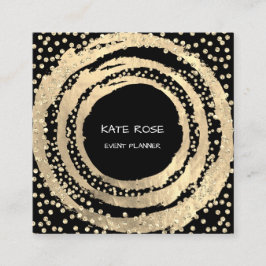 Event Planner Music Media Mode Bloggare Black Fyrkantigt Visitkort