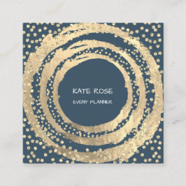 Event Planner Music Media Mode Bloggare Blue Nav Fyrkantigt Visitkort