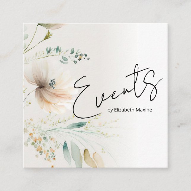 Event Planning Modern Boho Fyrkantigt Visitkort (Framsida)