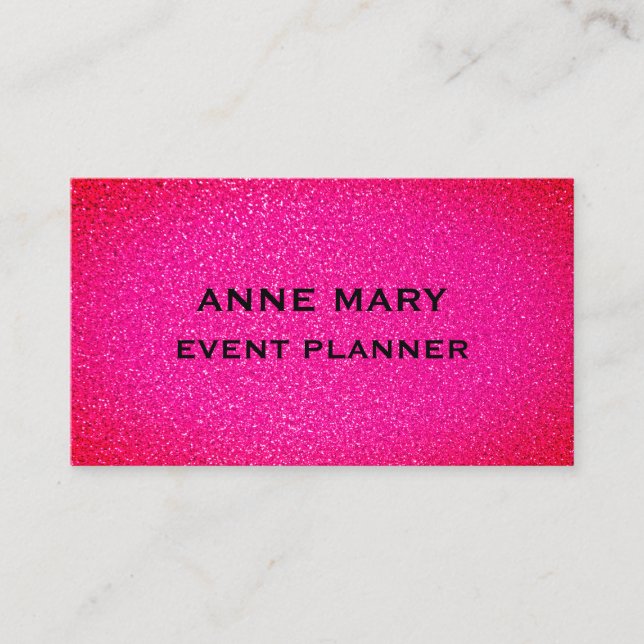 Event Wedding Planner Pink Purple Glitter Girly Visitkort (Framsida)