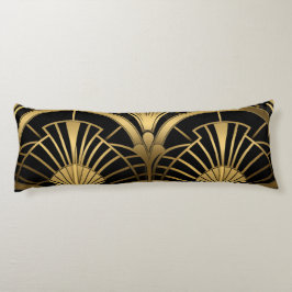 Éventails Gatsby - Noir et Or Art Déco Kroppskudde