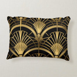 Éventails Gatsby - Noir et Or Art Déco Prydnadskudde