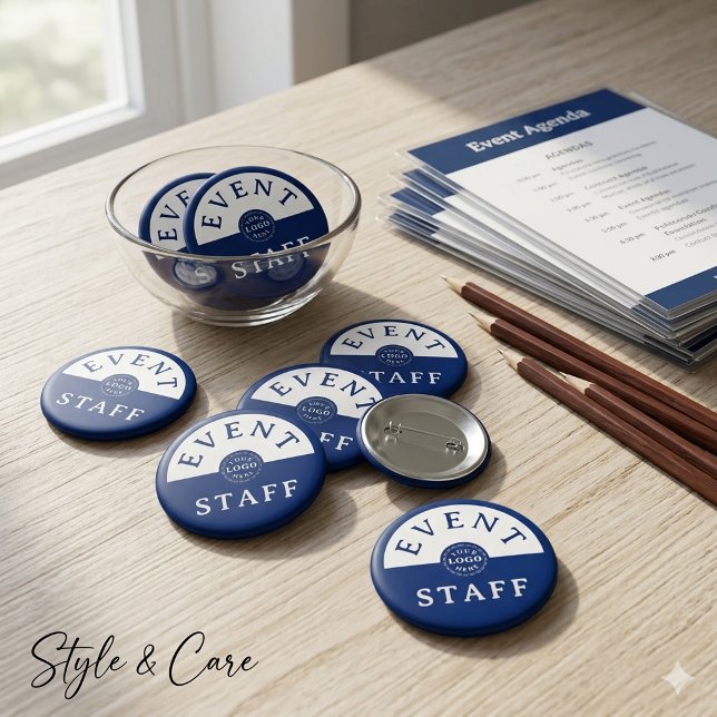 Eventpersonal Custom Navy Unik Stilren  Knapp (Event Staff Custom Navy Unique Stylish Button)
