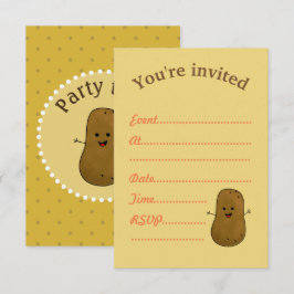 Events Inbjudan, Cute Lycklig Potato Inbjudningar