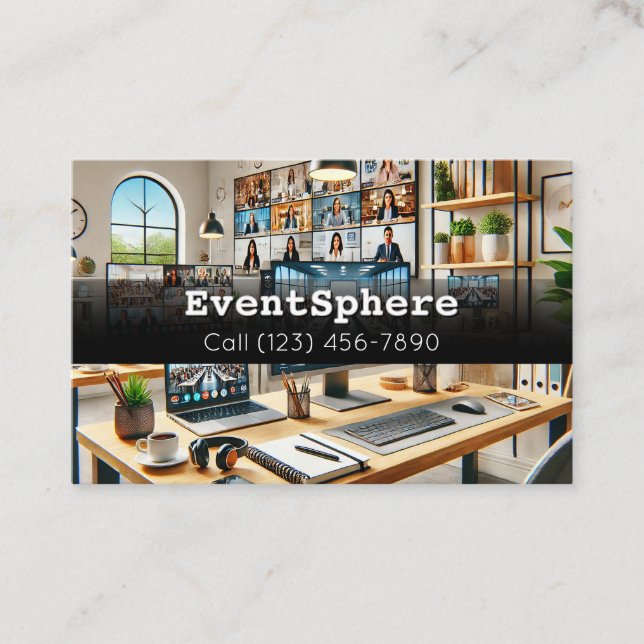 EventSphere Virtuella Affärskort Förbind med Stil Visitkort (Framsida)