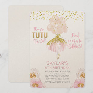 EVENTUELL ÅLDER - Ballerina Ballet Birthday-inbjud Inbjudningar