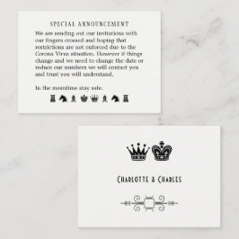 Eventuell ändring av datummeddelande från Bröllop Tilläggskort