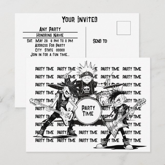 Eventuell Helgdag-födelsedagsmusik i Party Firande Vykort (Fram/baksida)