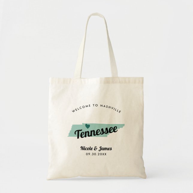 eventuell välkomstbag Färg Tennessee Karta Bröllop Tygkasse (Framsidan)