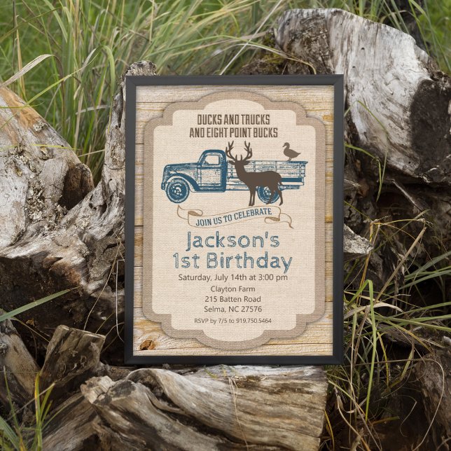 EVENTUELLA ÅLDER Rustic Hjort Boy Birthday-inbjuda Inbjudningar (Skapare uppladdad)