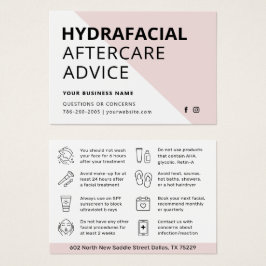 Eventuellt Färg HydraFace Aftercare Instruktionsko Visitkort
